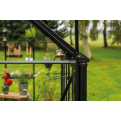 HALLS szklarnia ogrodowa ICON 6 (4,9 m2; 1,93 x 2,55 m) czarna, szkło hartowane + baza